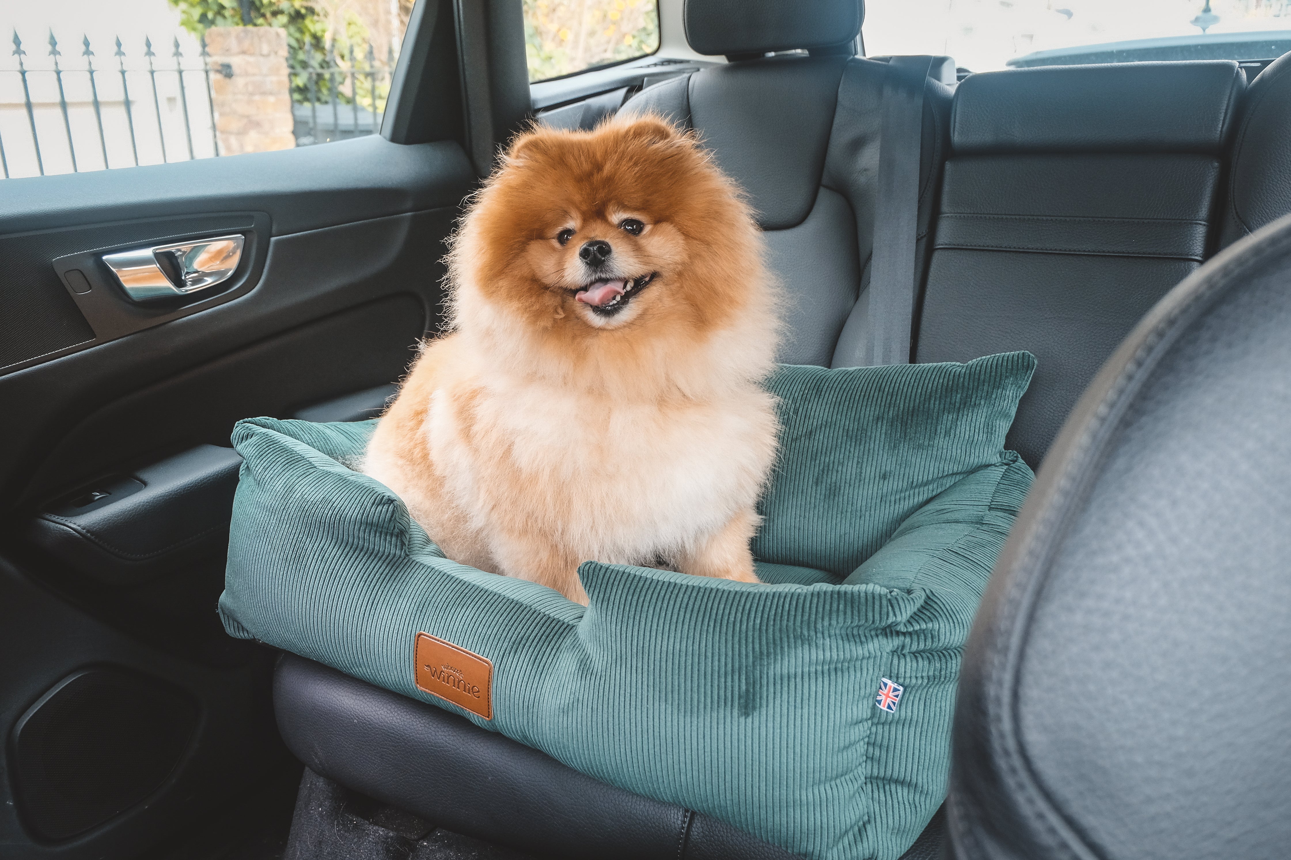 Luxury Large Dog Car Seat - Country Green