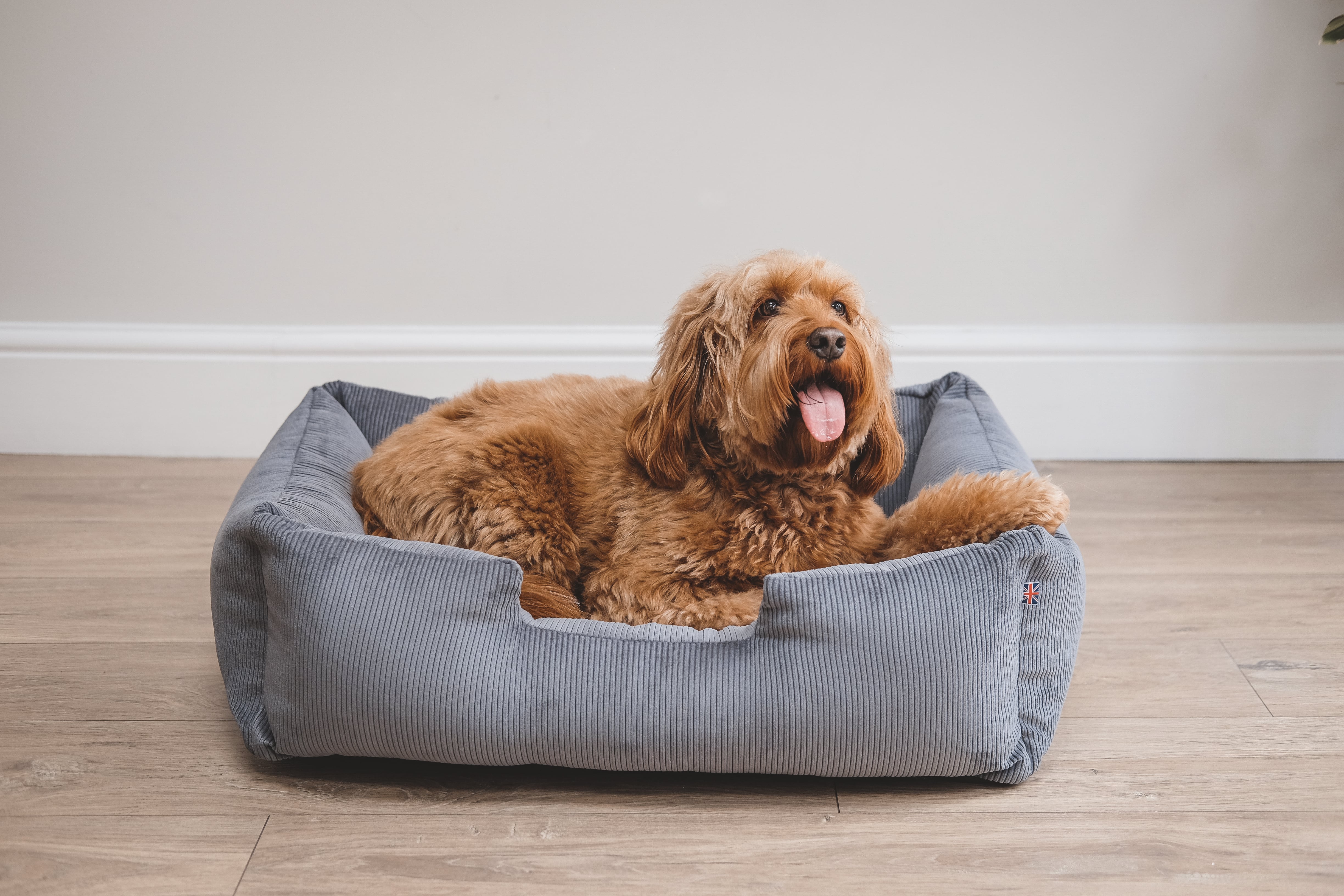 Corduroy Dog Bed - Gunmetal Grey