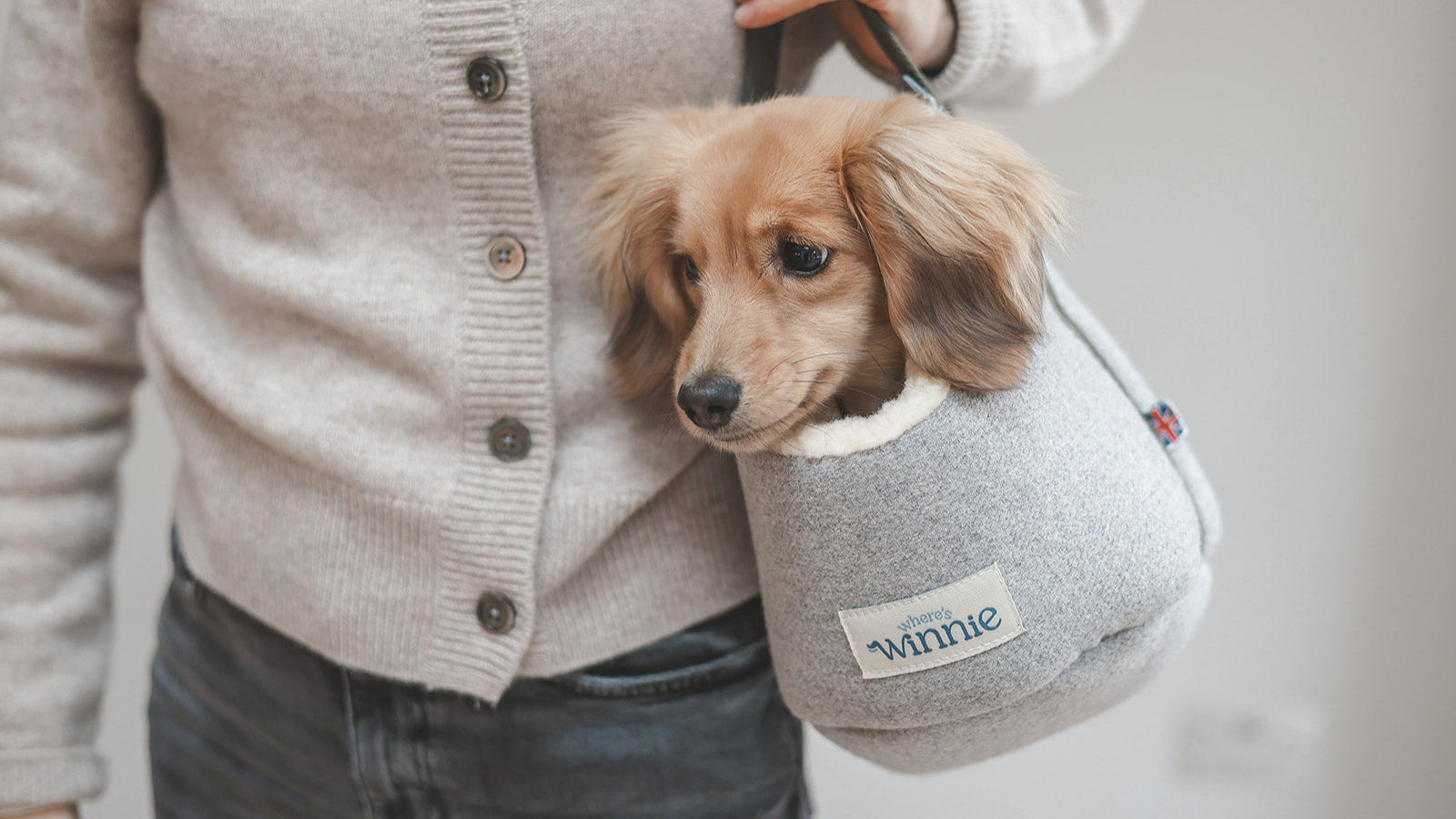 Dog Carrier - Grey Wool