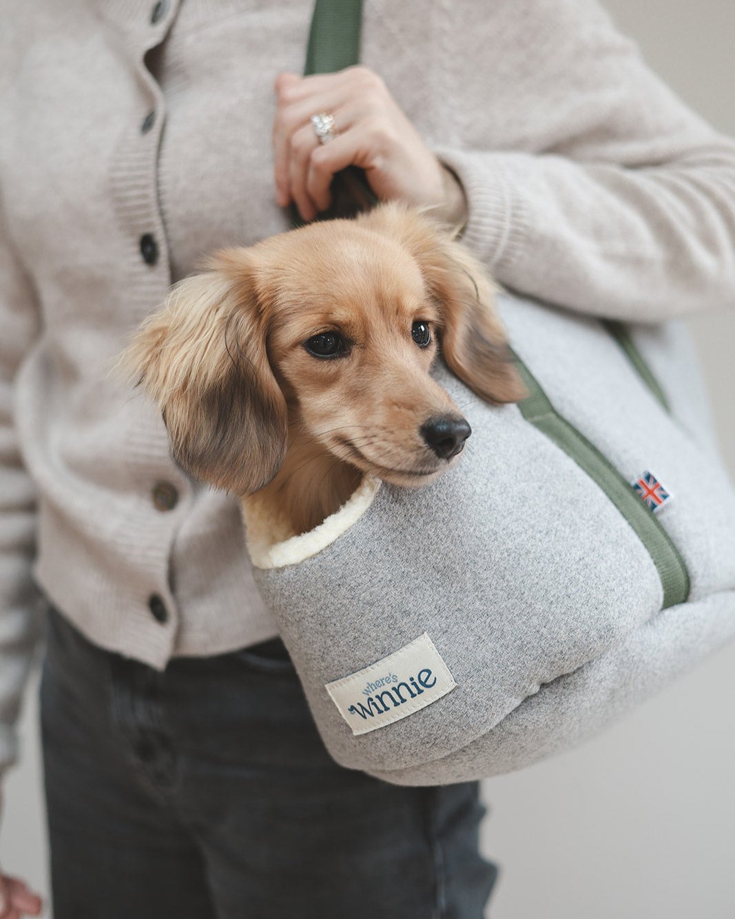 Dog Carrier - Grey Wool