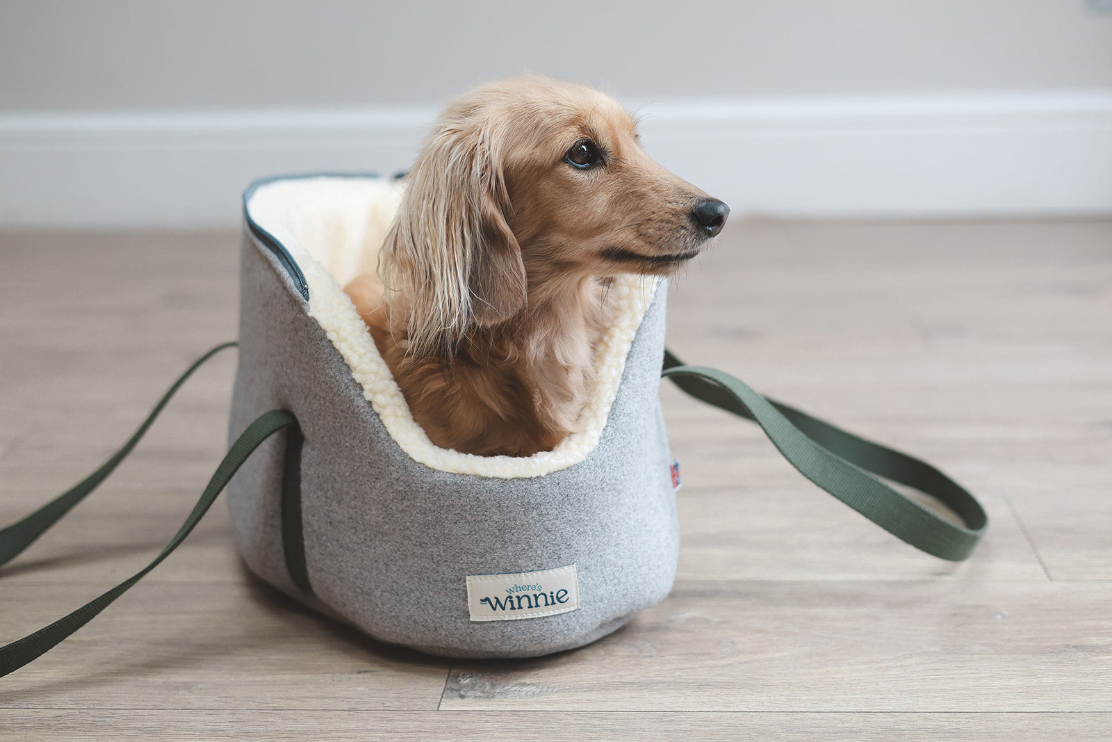 Dog Carrier - Grey Wool