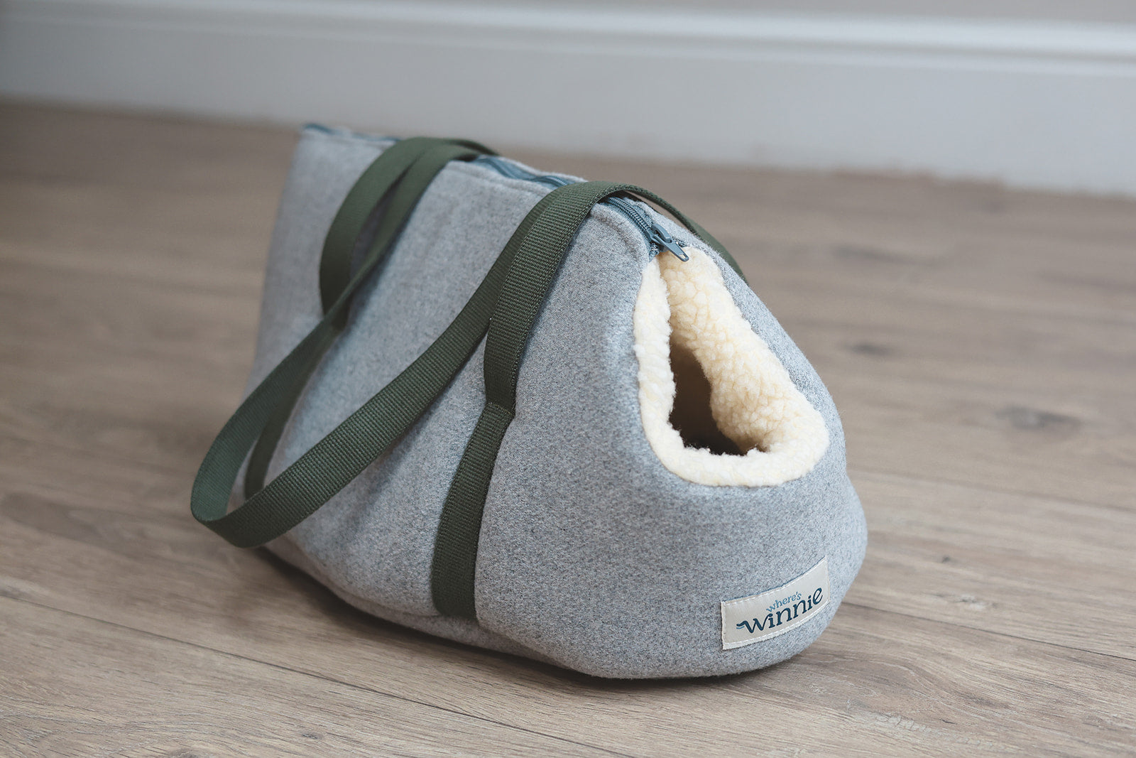 Dog Carrier - Grey Wool