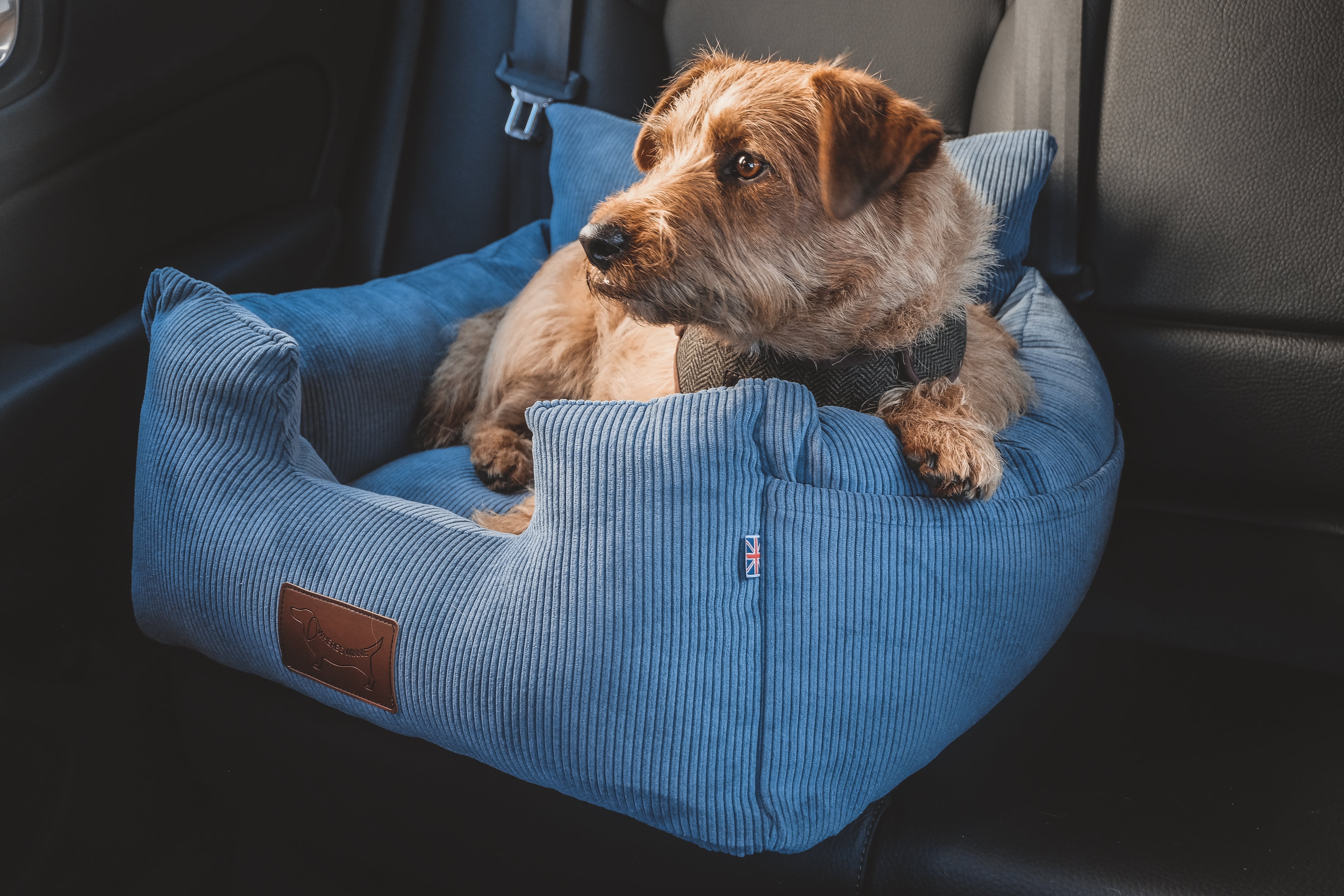 Luxury Isofix Dog Car Seat - Denim Blue