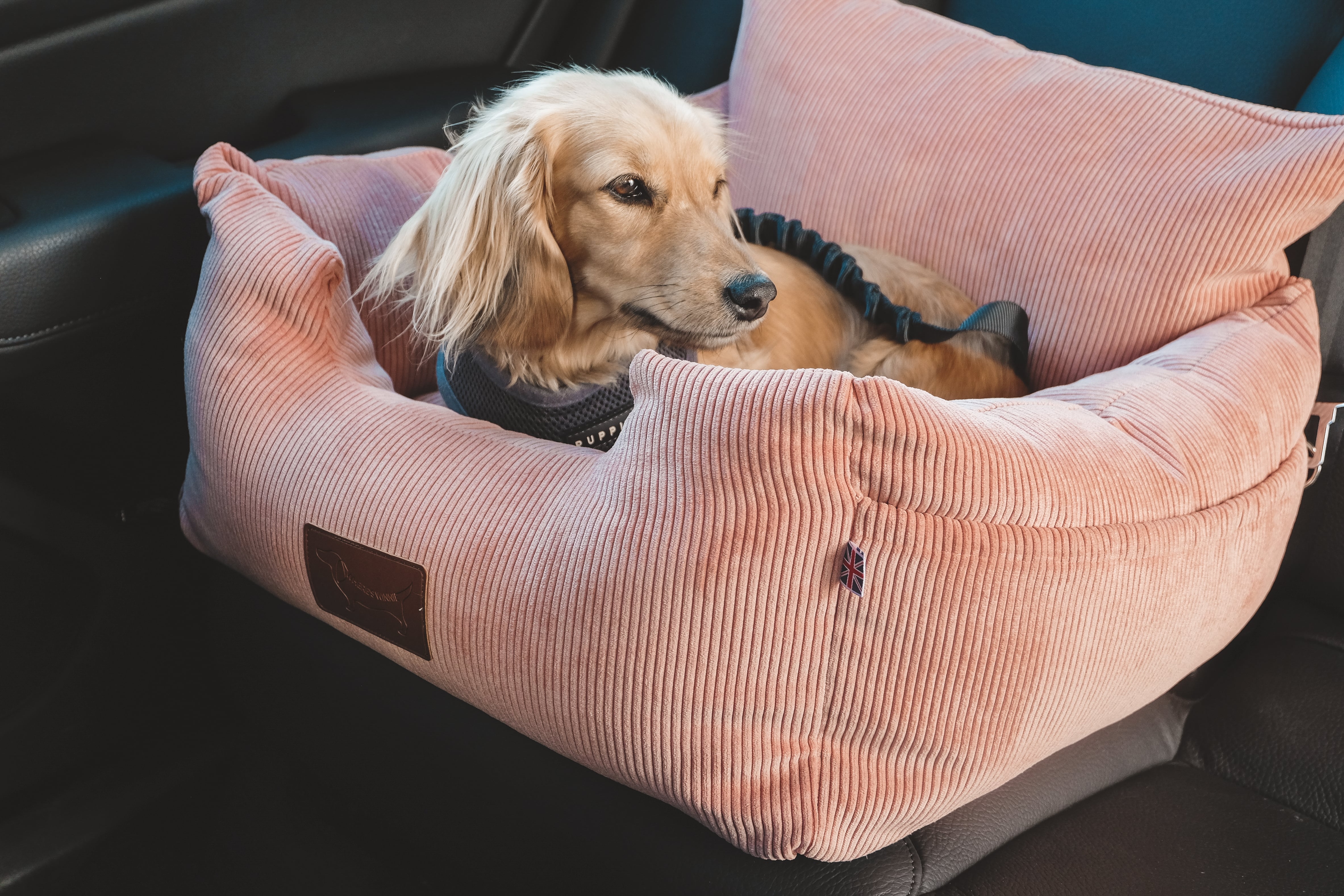 Luxury Isofix Dog Car Seat - Peachy Pink