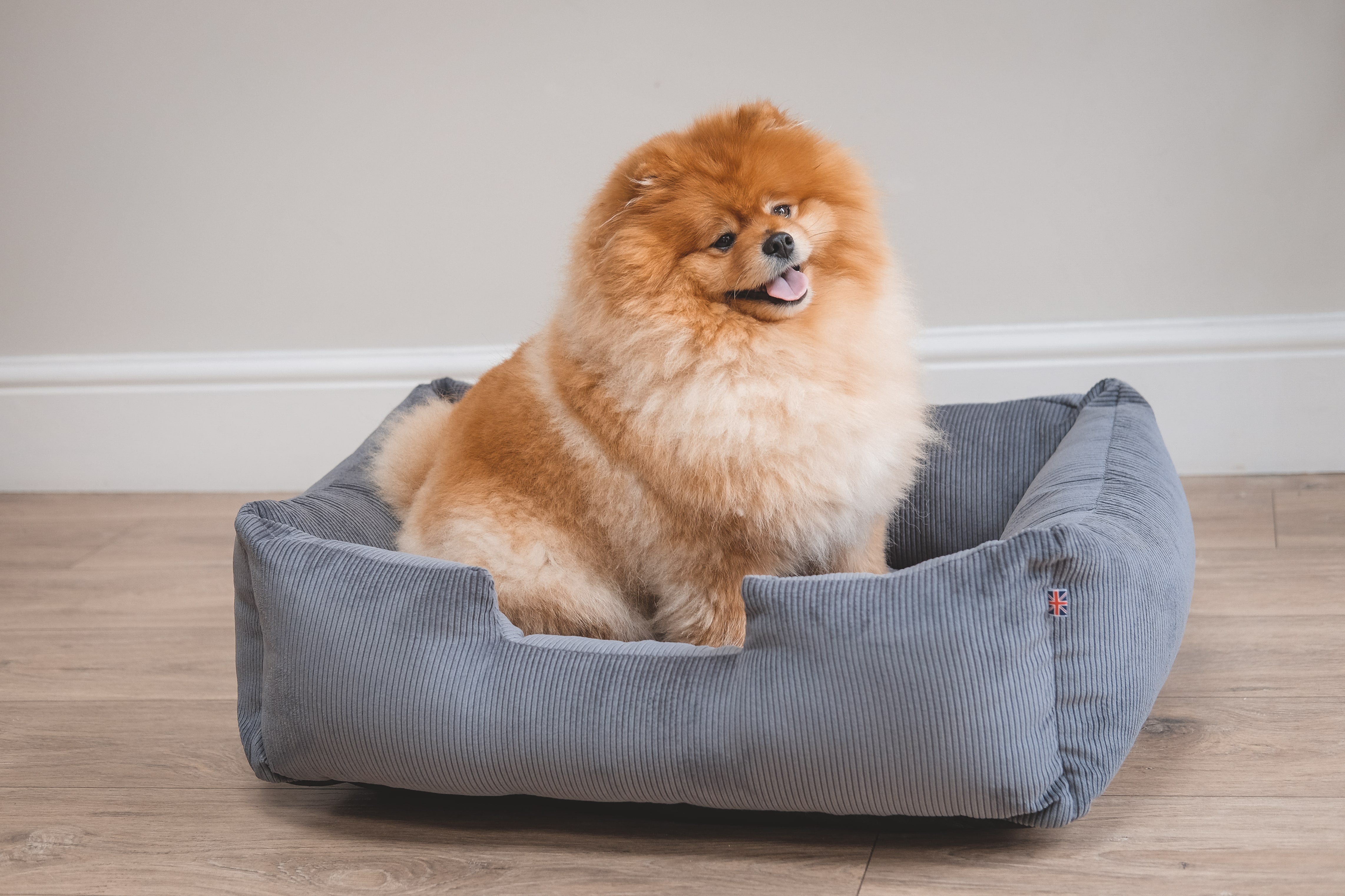 Corduroy Dog Bed - Gunmetal Grey