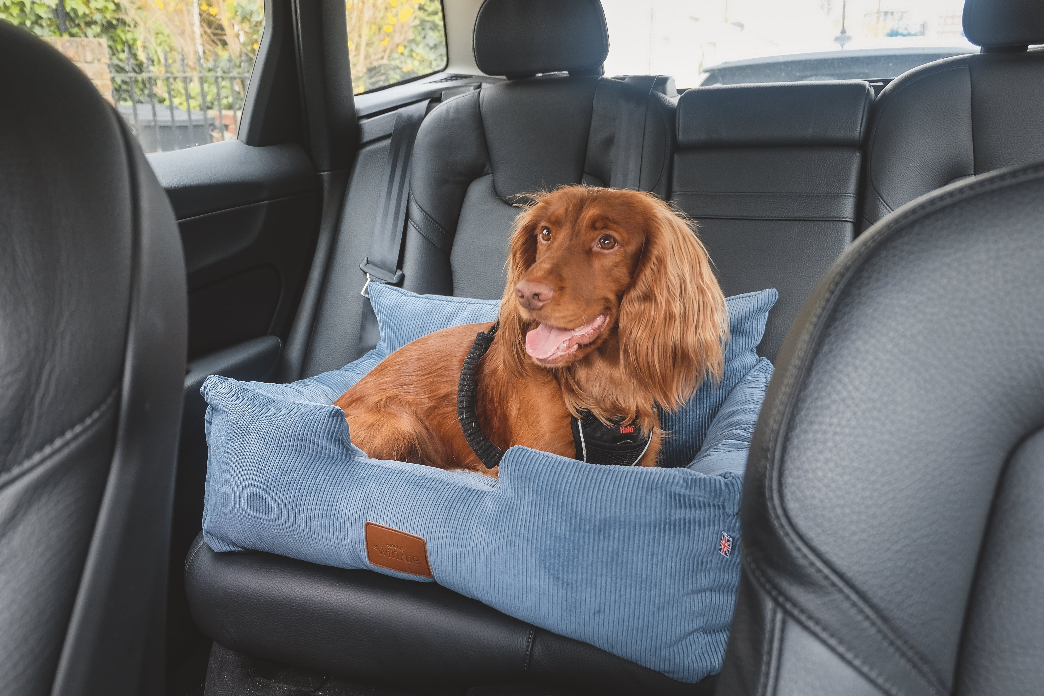 Luxury Large Dog Car Seat - Denim Blue