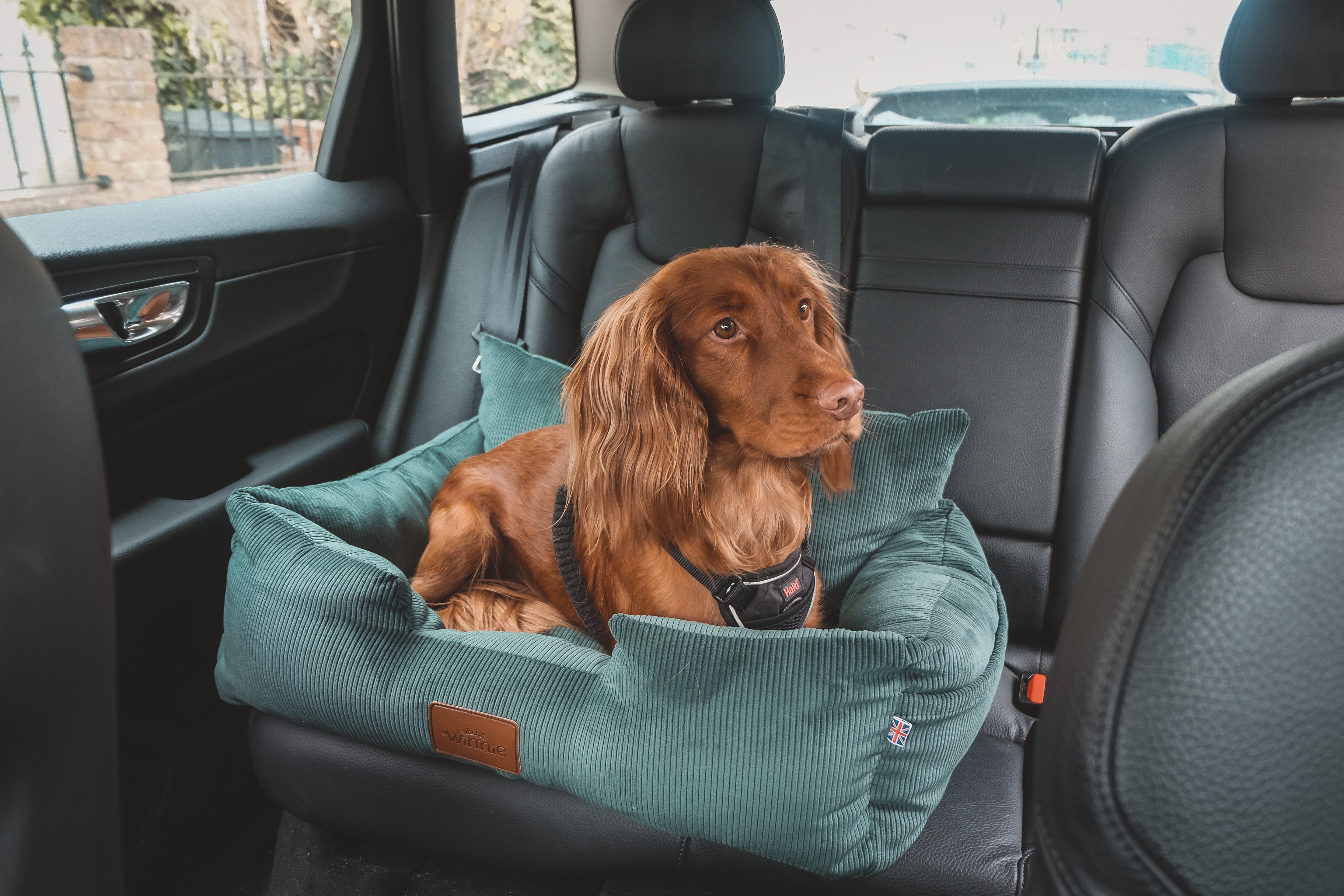 Luxury Large Dog Car Seat - Country Green