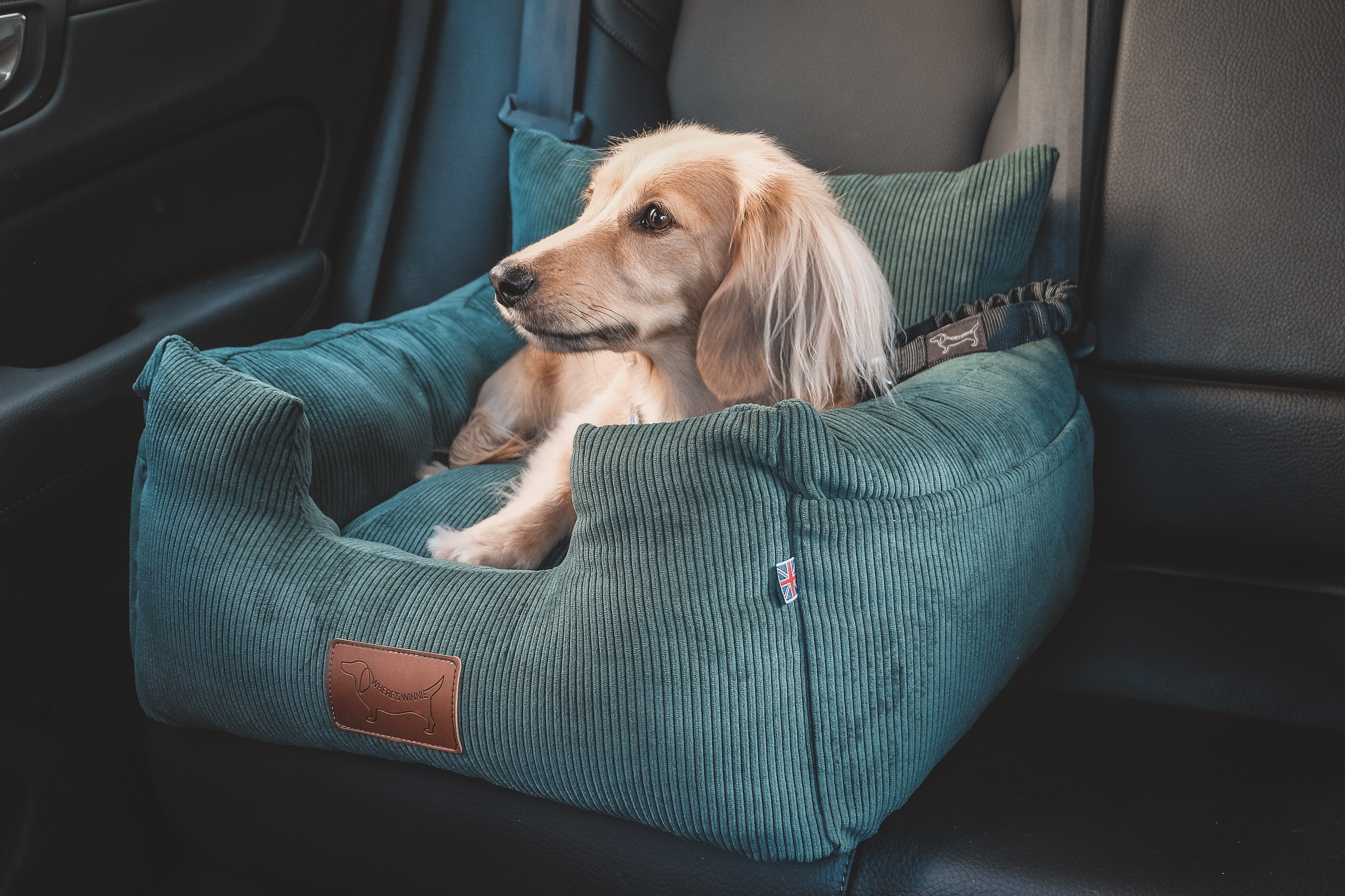 Luxury Isofix Dog Car Seat - Country Green