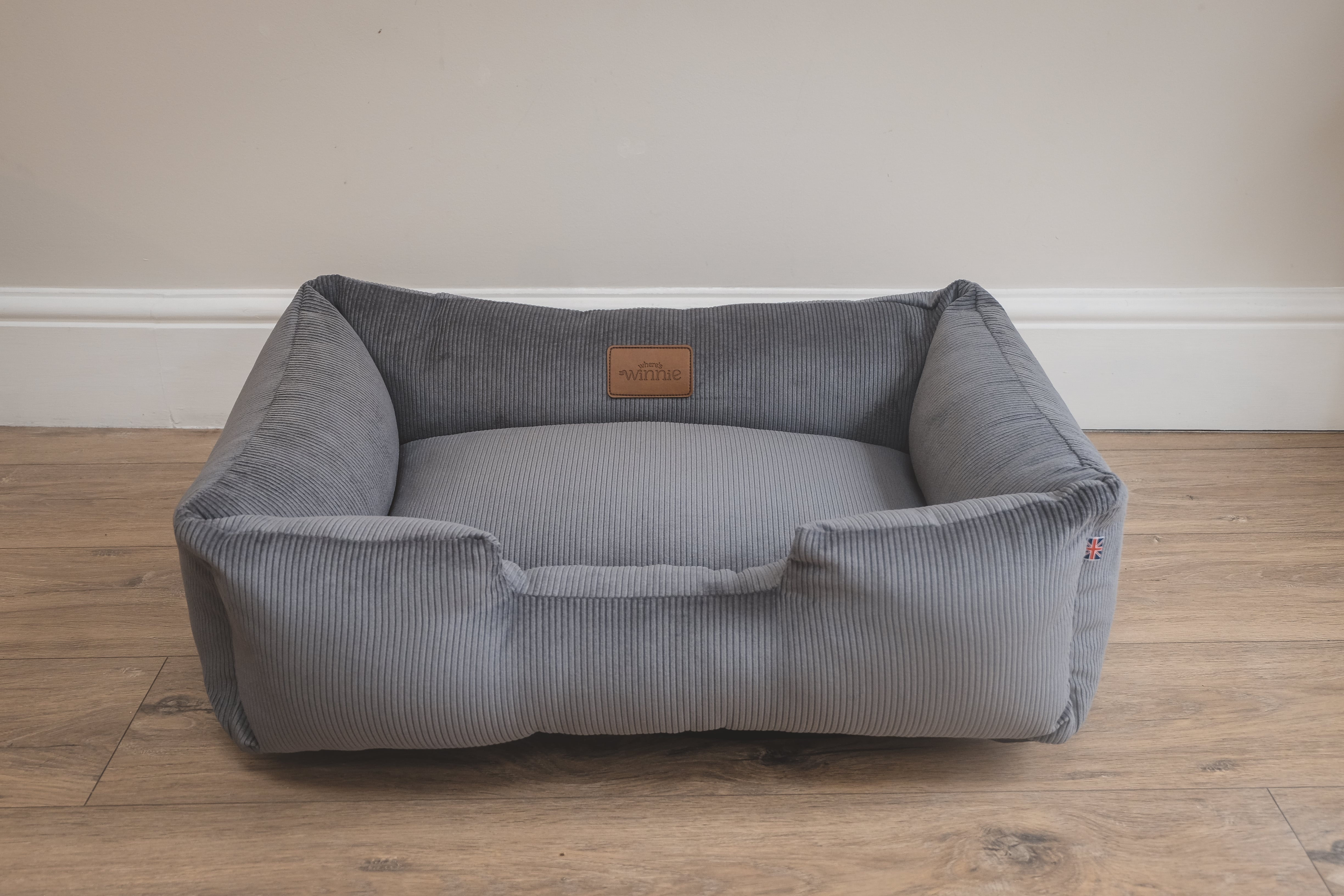 Corduroy Dog Bed - Gunmetal Grey