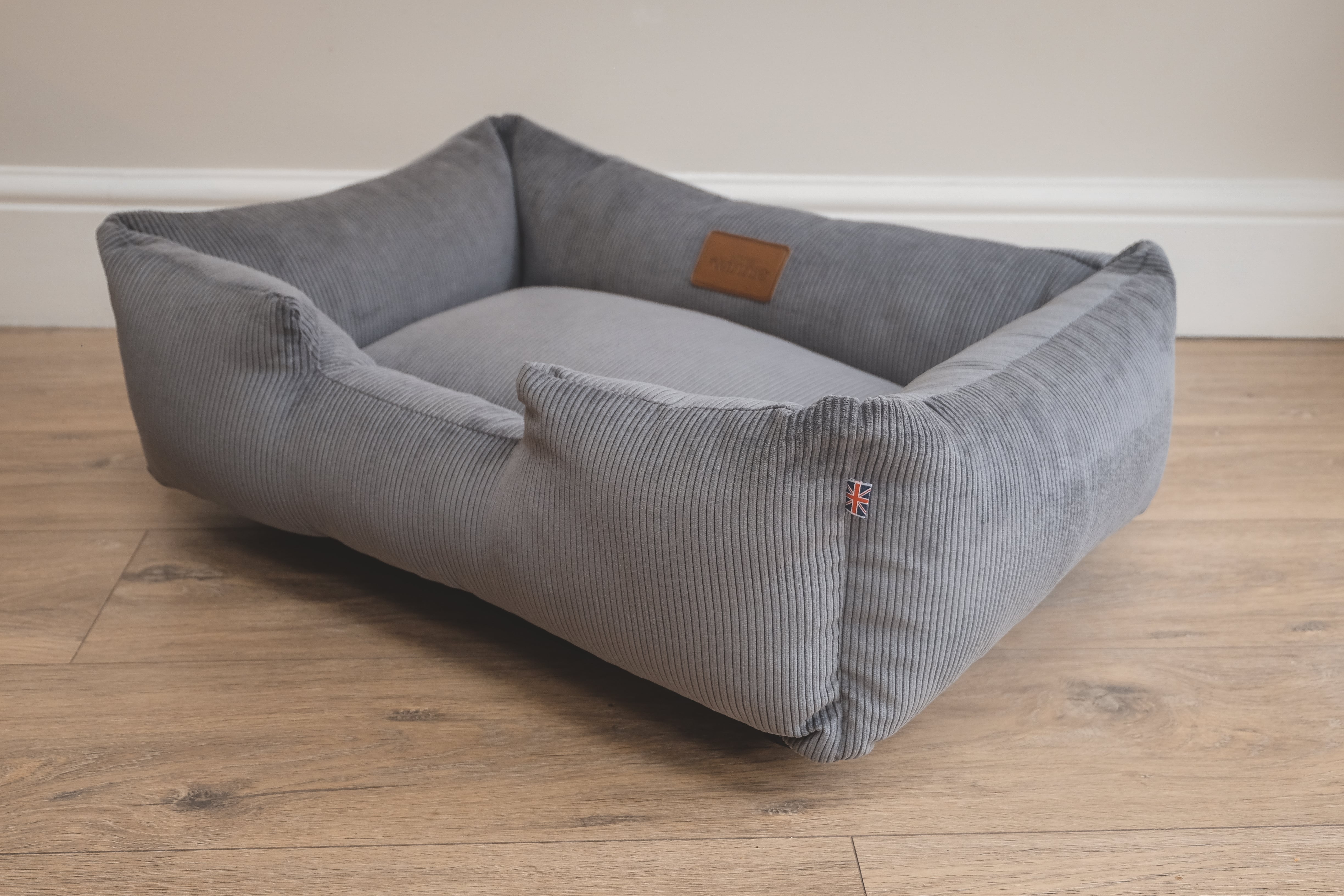 Corduroy Dog Bed - Gunmetal Grey