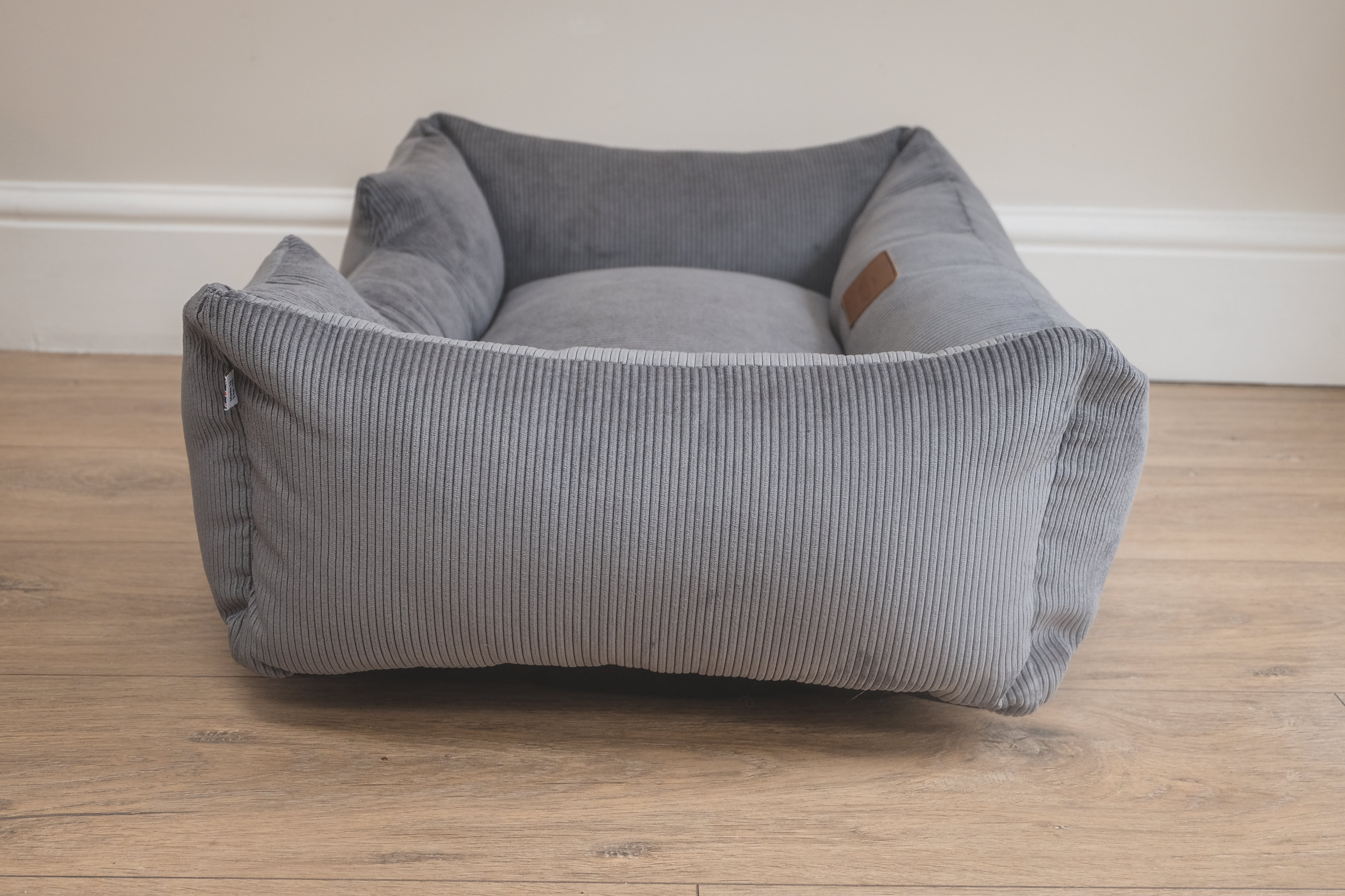 Corduroy Dog Bed - Gunmetal Grey