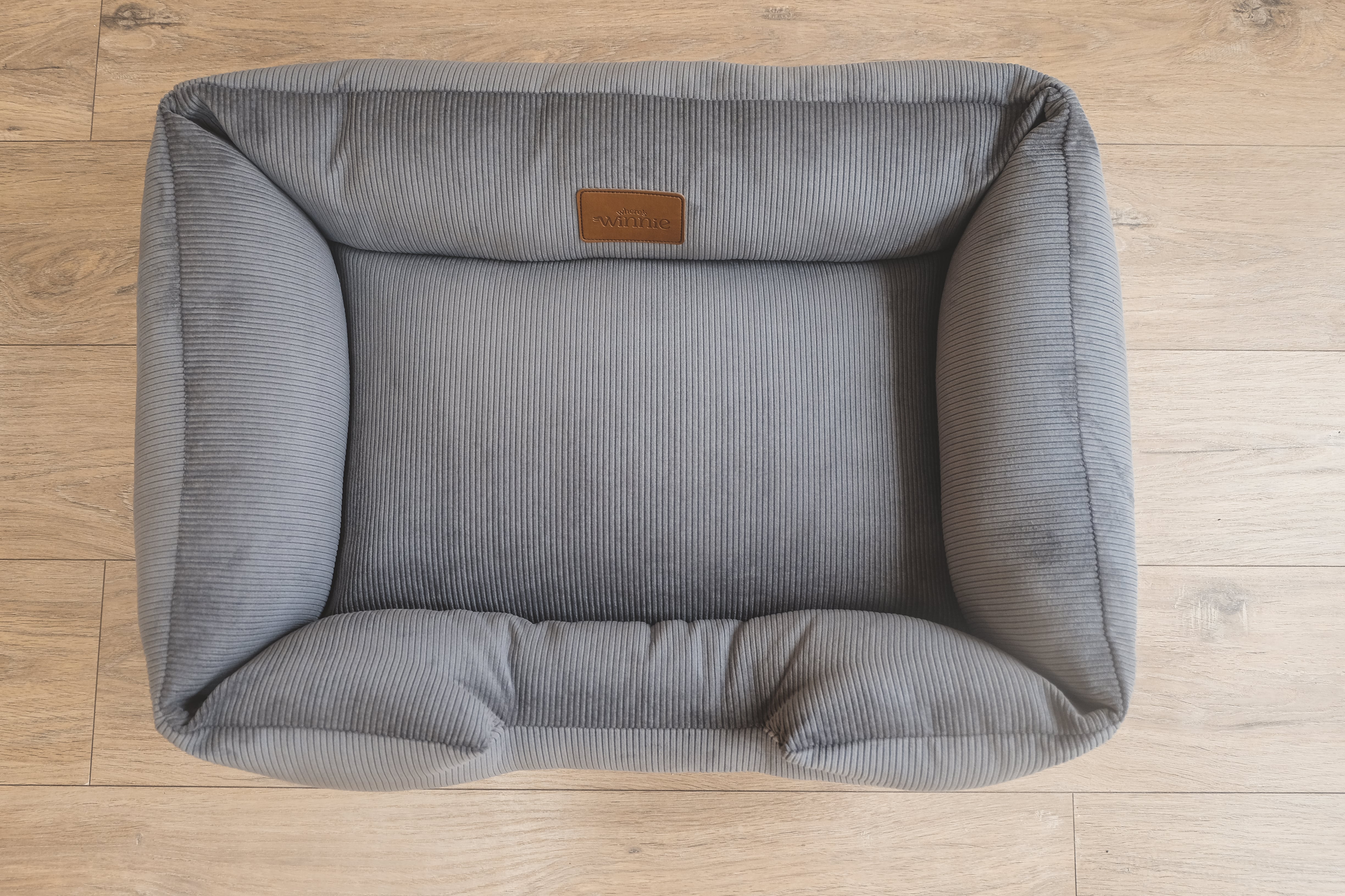 Corduroy Dog Bed - Gunmetal Grey