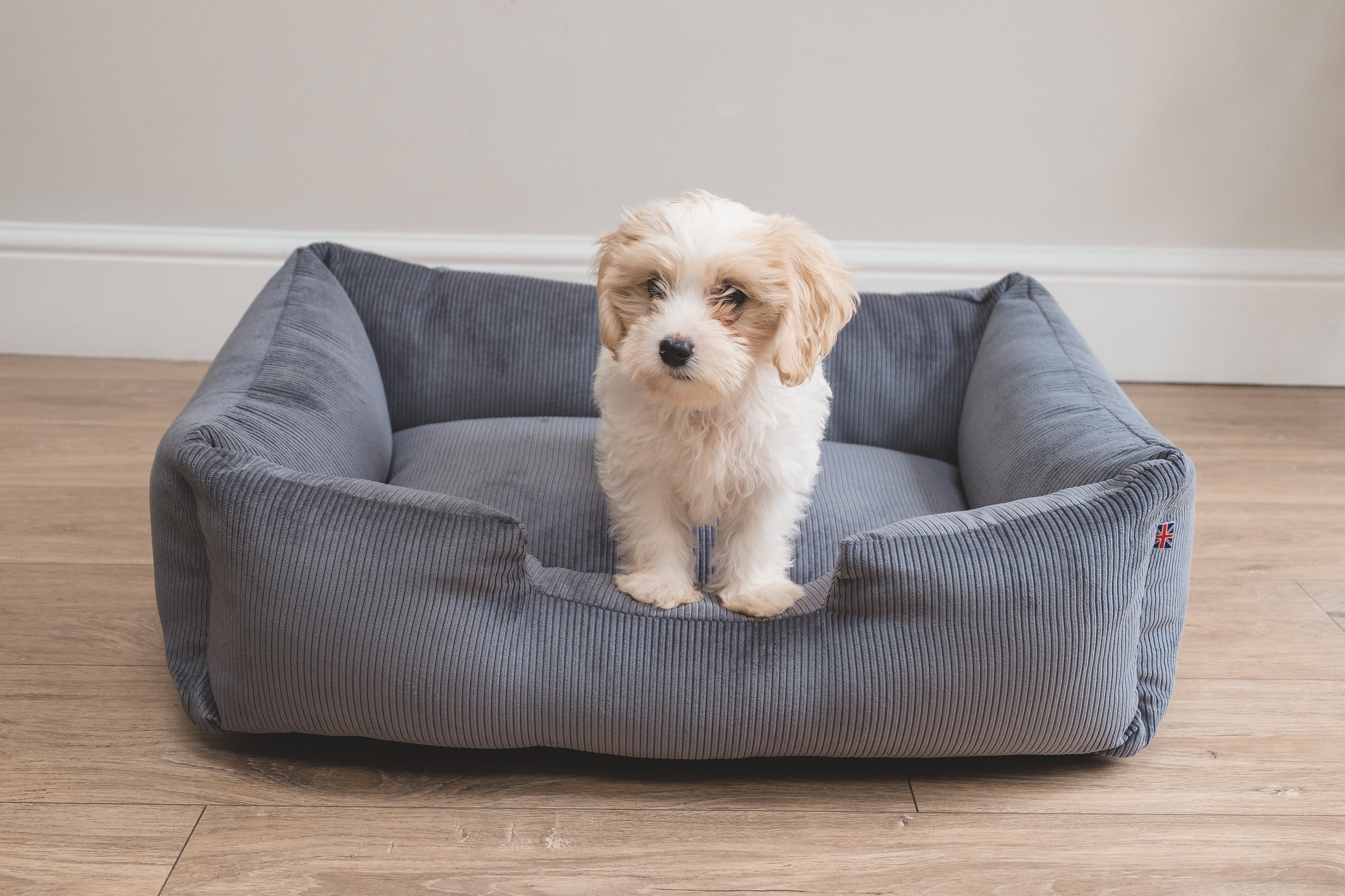 Corduroy Dog Bed - Gunmetal Grey