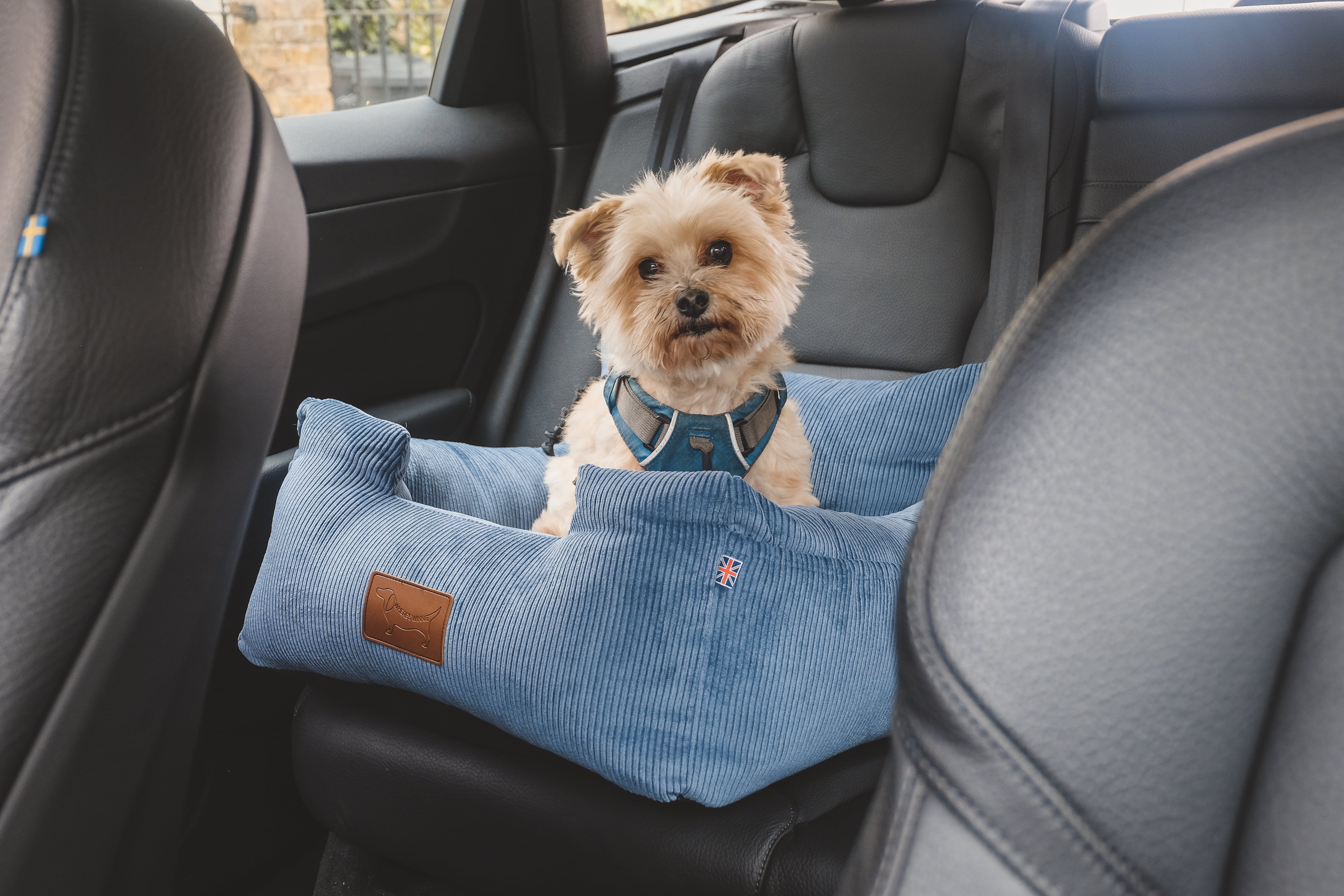 Luxury Isofix Dog Car Seat - Denim Blue